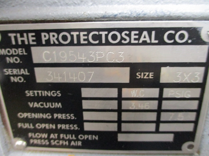 PROTECTOSEAL C19543PC3 SIZE 3X3 7.5PSI NSNP