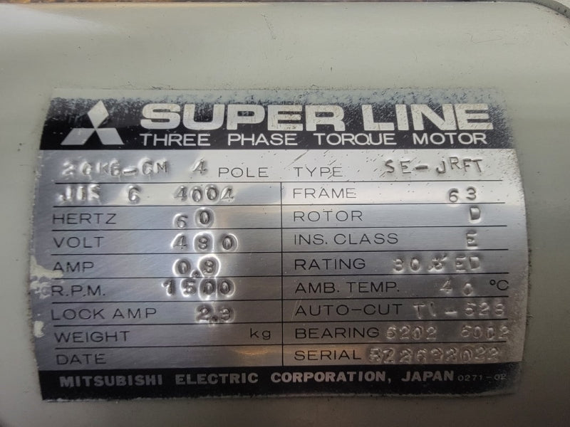 TSUBAKI LPB70MT6LX-TK W/ MITSUBISHI SE-JRFT 480V 0.8A NSNP