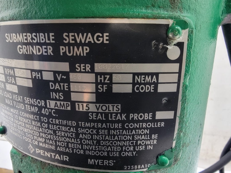PENTAIR MYERS WG50H-43 115V 1A NSNP