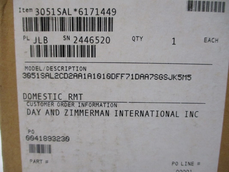 ROSEMOUNT 3051SAL2CD2AA1A1010DFF71DAA7SGSJK5M5 10.5-30VDC 275PSI NSMP
