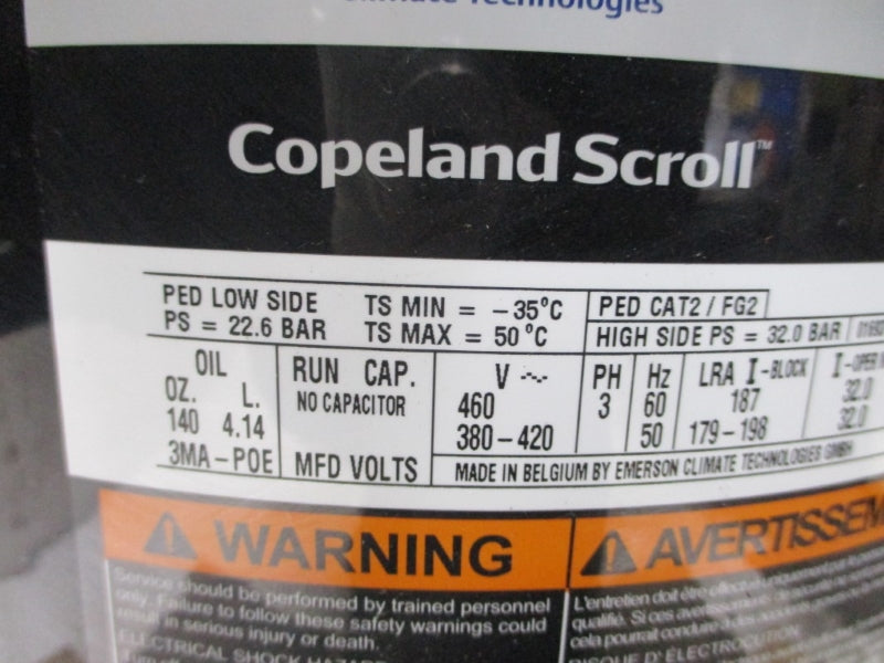 COPELAND SCROLL ZR19M3E-TWD-961 380-420/460V NSNP