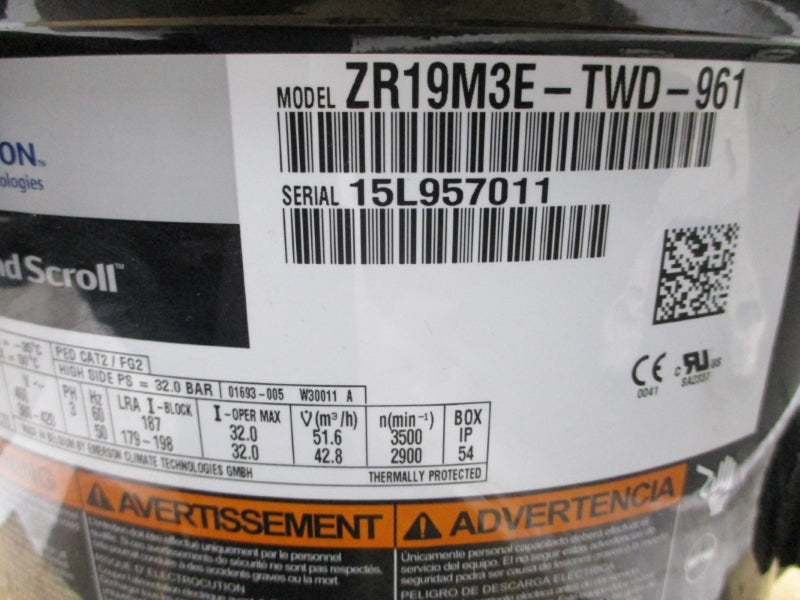 COPELAND SCROLL ZR19M3E-TWD-961 380-420/460V NSNP