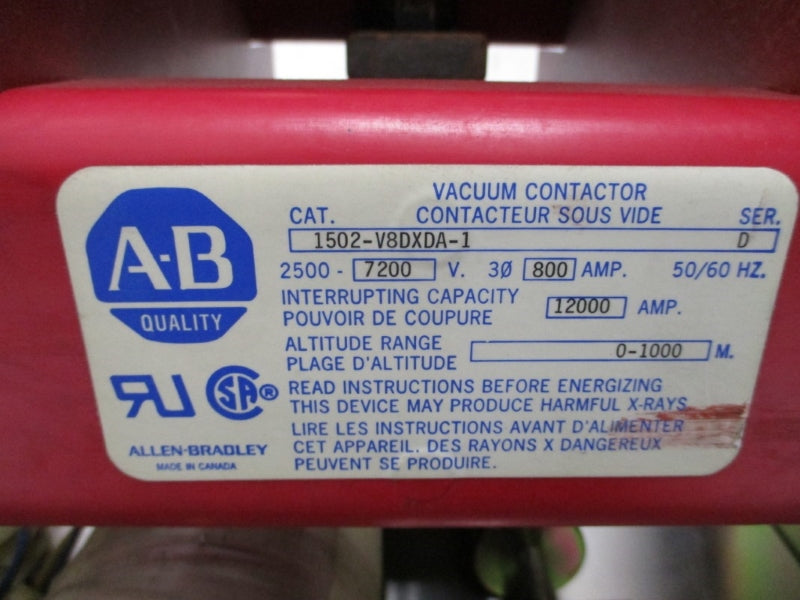 ALLEN BRADLEY 1502-V8DXDA-1 SER. D 2500-7200V 12000A NSNP