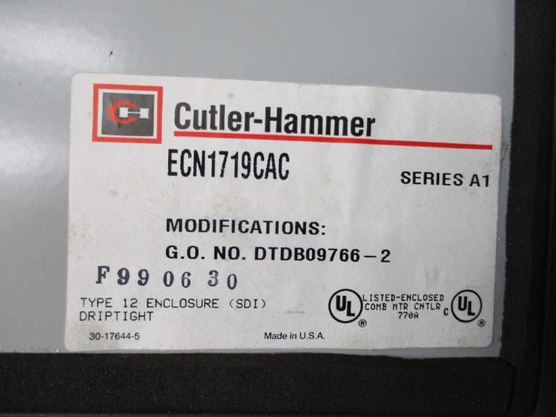 CUTLER HAMMER ECN1719CAC SER. A1 600V 30A NSNP
