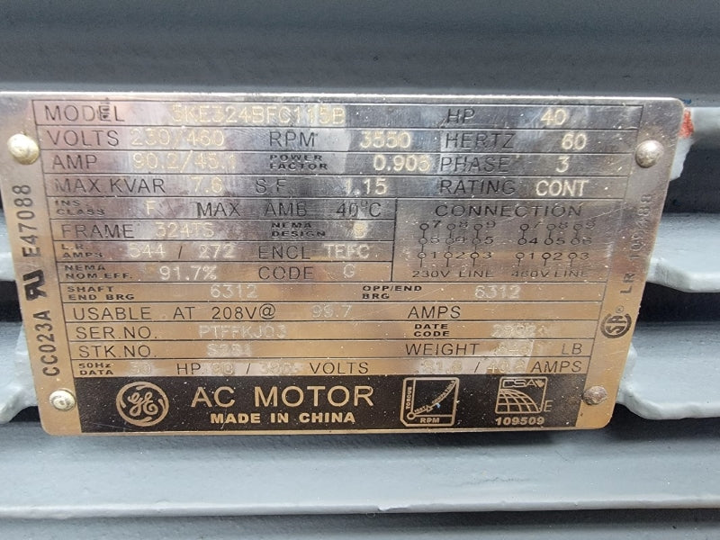 GENERAL ELECTRIC S281 5KE324BFC115B 230/460V 89.2/44.6A NSMP