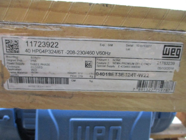 WEG 1033763077 TE1BF0X0N 208-230/460V 104-94.2/47.1A NSMP