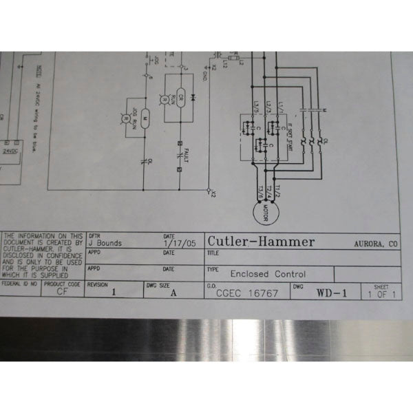 EATON CUTLER HAMMER S801USERMAN ECS92W4CAH/S3T13 SER. A1 600V 2.0A NSNP