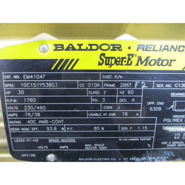 BALDOR RELIANCE EM4104T 230/460V 76/38A NSNP