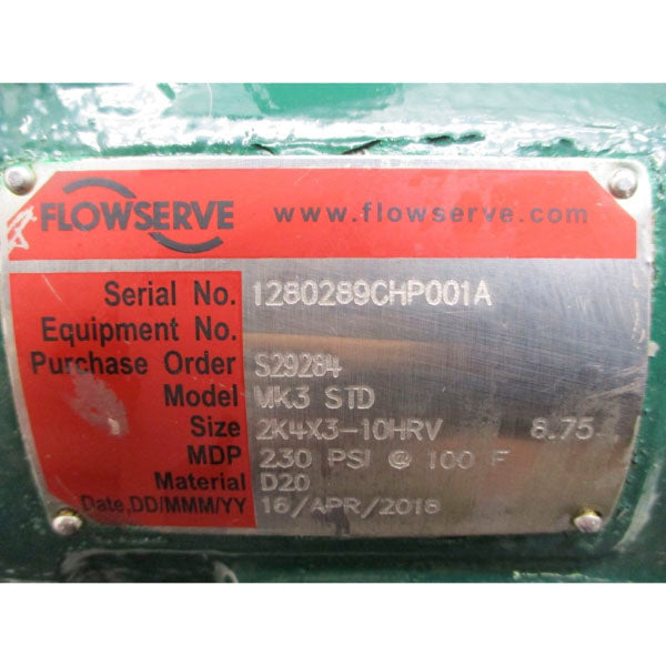 FLOWSERVE MK3STD 2K4X3-10HRV 230PSI 100'F NSNP
