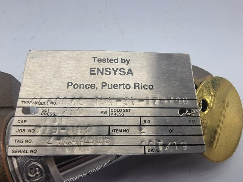VALVE TUV-SV-17-780 CE-0C45 250PSI NSNP