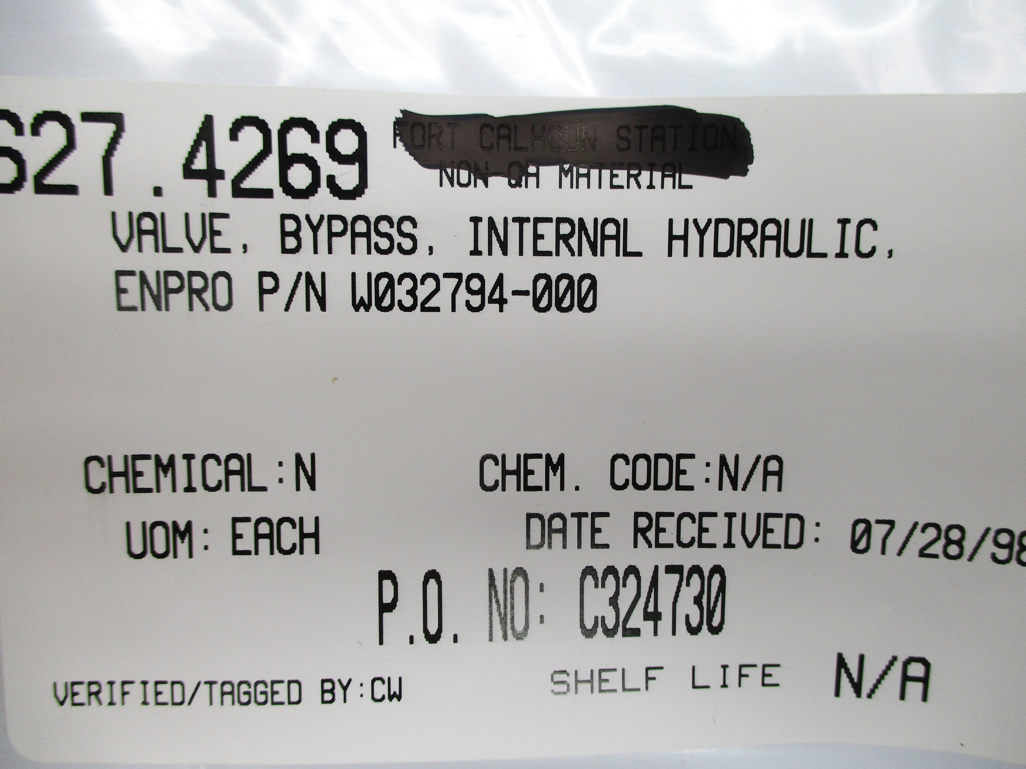VALVE W032794-000 NSNP