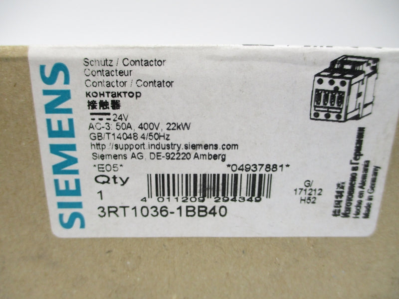 SIEMENS 3RT1036-1BB40 24VDC NSMP