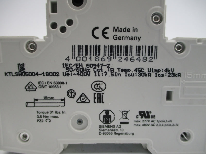 SIEMENS 5SY6204-7 400V 4A NSNP