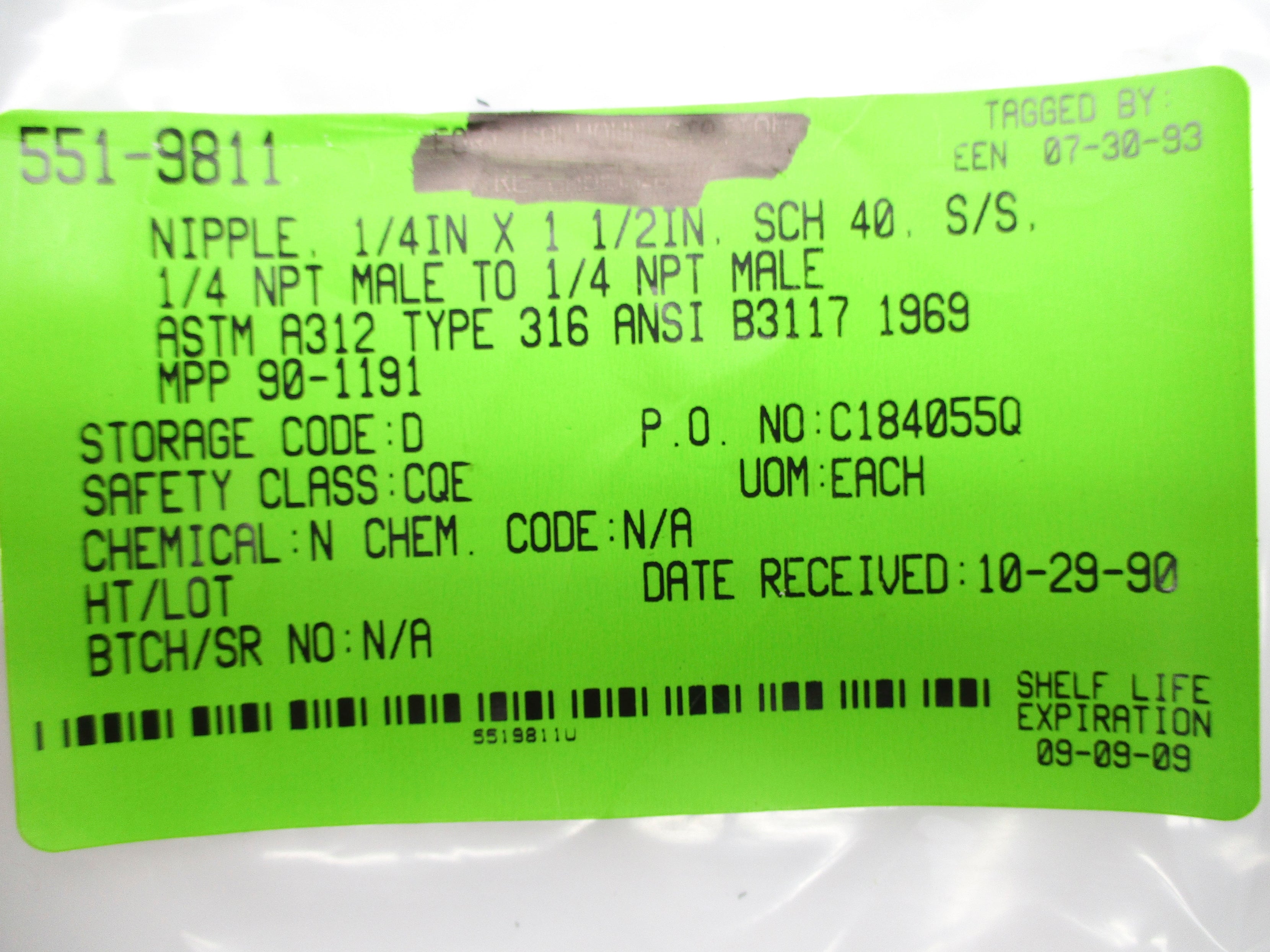 SPARE PART ASTM-A312-316-ANSI-B3117-1969 NSNP