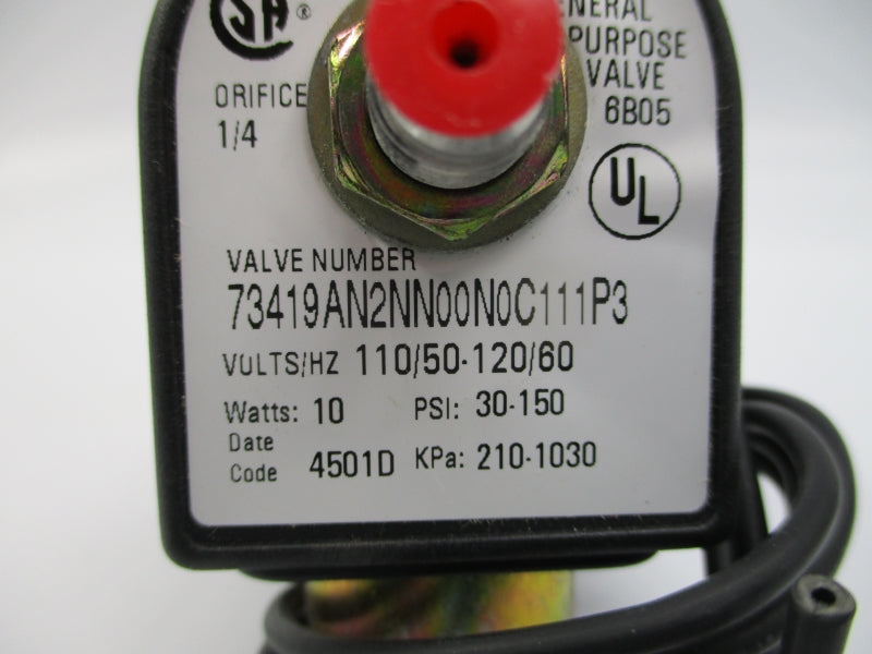 PARKER 73419AN2NN00N0C111P3 110/120V 30-150PSI 1/4" NSNP