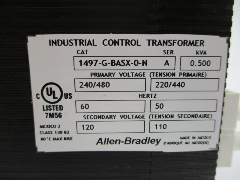 ALLEN BRADLEY 1497-G-BASX-0-N SER. A 240/480V (BR/WH) NSMP