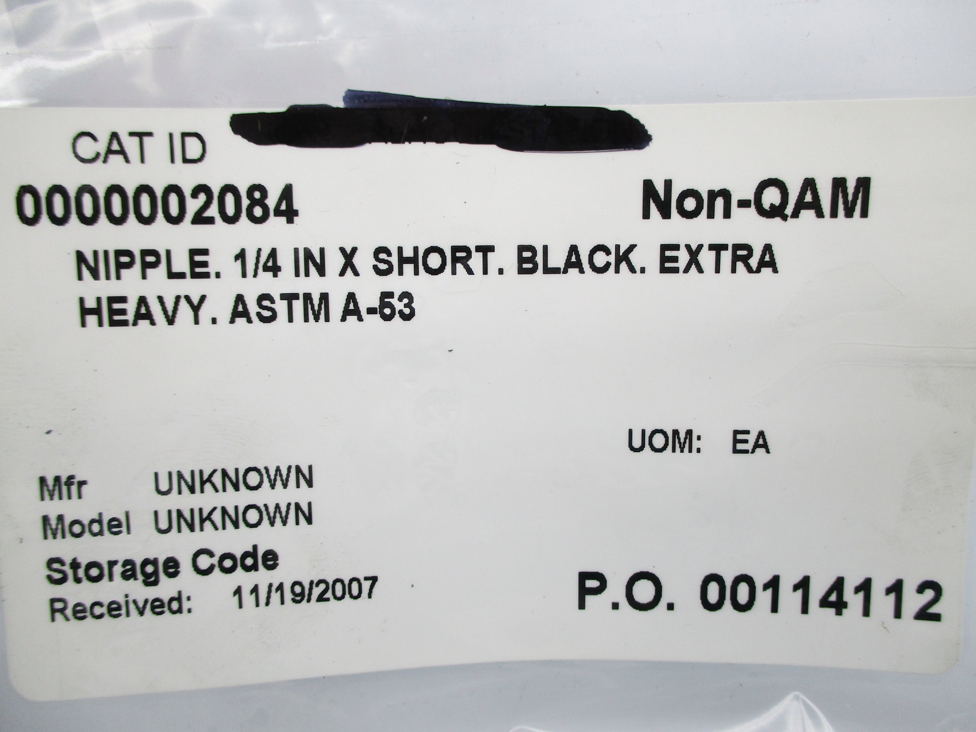 ASTM A-53 1/4" X SHORT NSNP