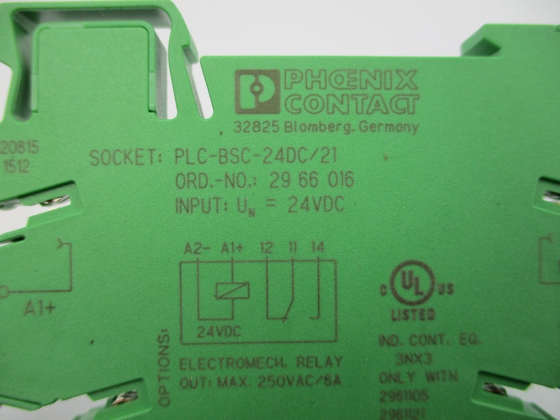 PHOENIX CONTACT PLC-BSC-24DC/21 2966016 24VDC (AS PICTURED) (GREEN) NSNP
