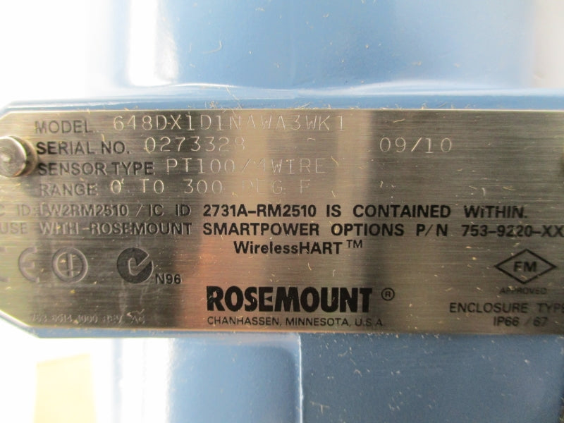 ROSEMOUNT 648DX1D1NAWA3WK1 0-300'F NSMP