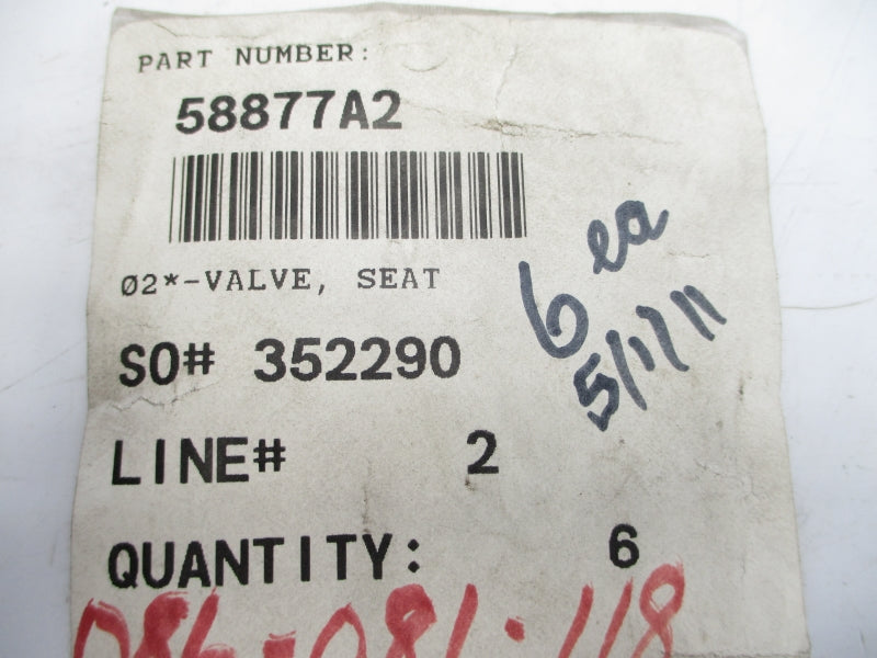 VALVE SEAT 58877A2 (PKG OF 6) NSMP