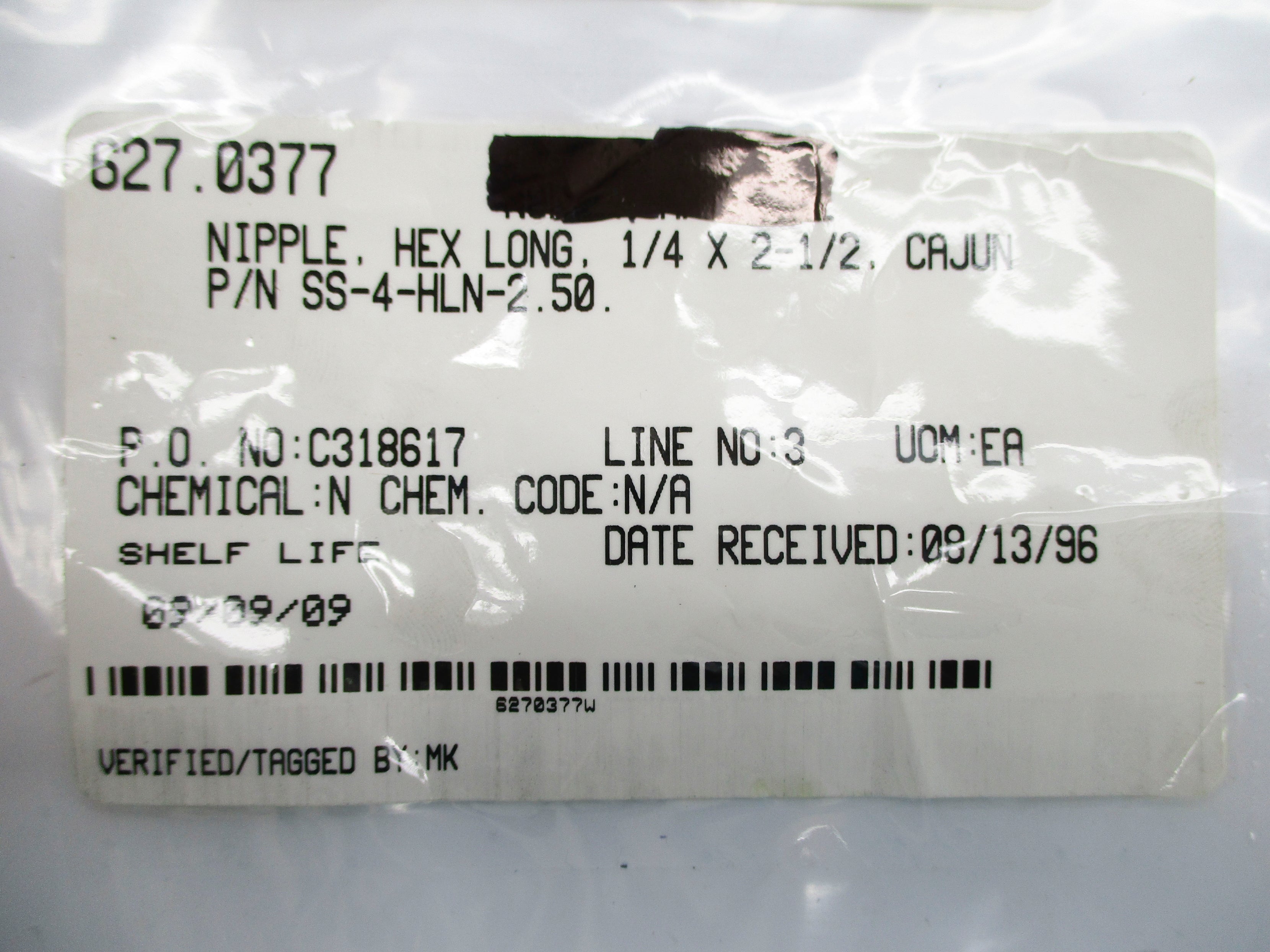 SWAGELOK SS-4-HLN-2.50 NSNP