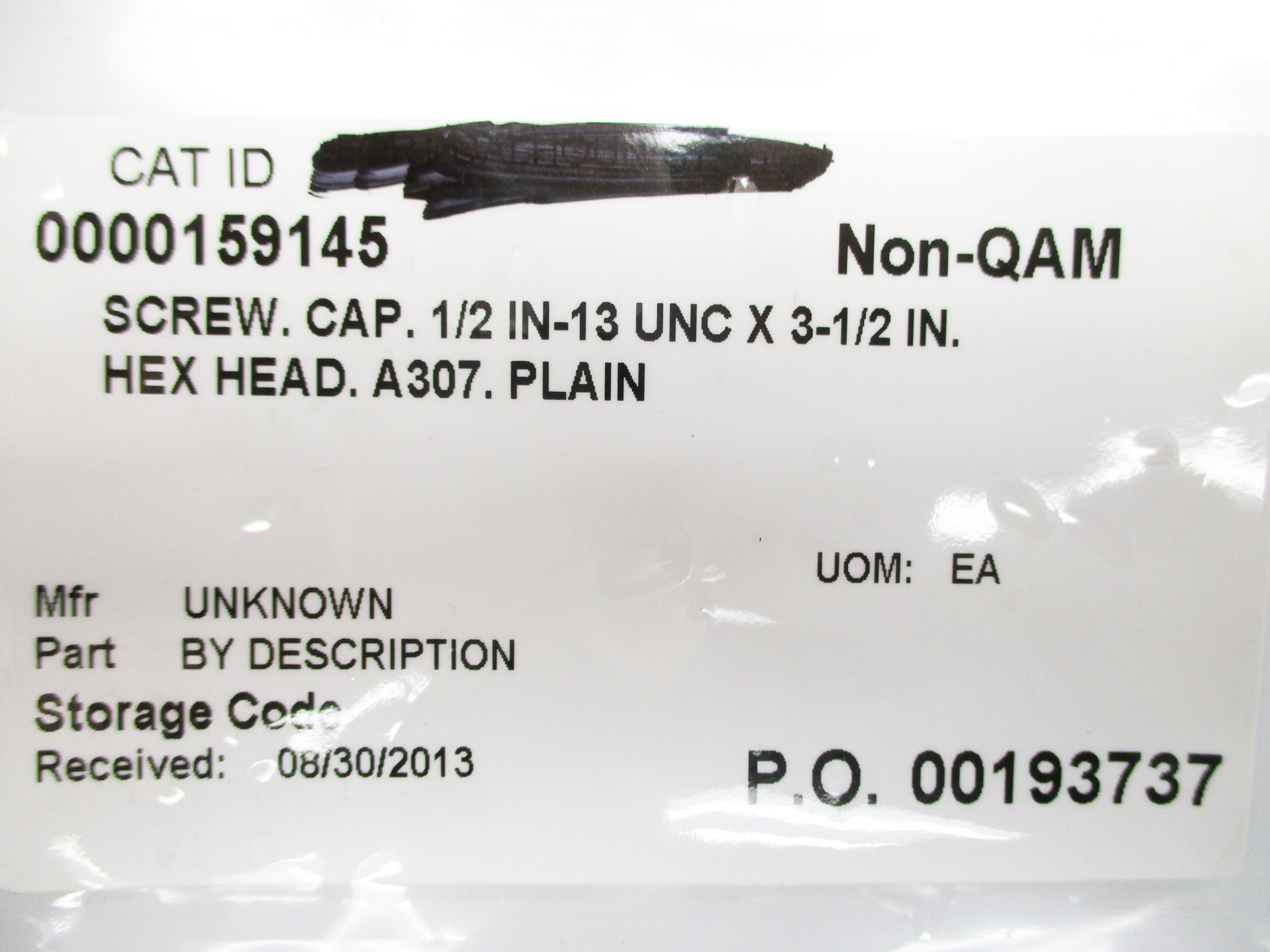 ASTM A-307 1/2" 13UNC X 3-1/2" NSNP