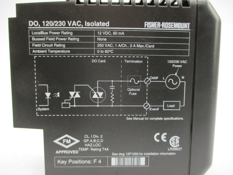FISHER ROSEMOUNT KJ3001X1-BH1 12P0558X152  120/230VAC NSNP