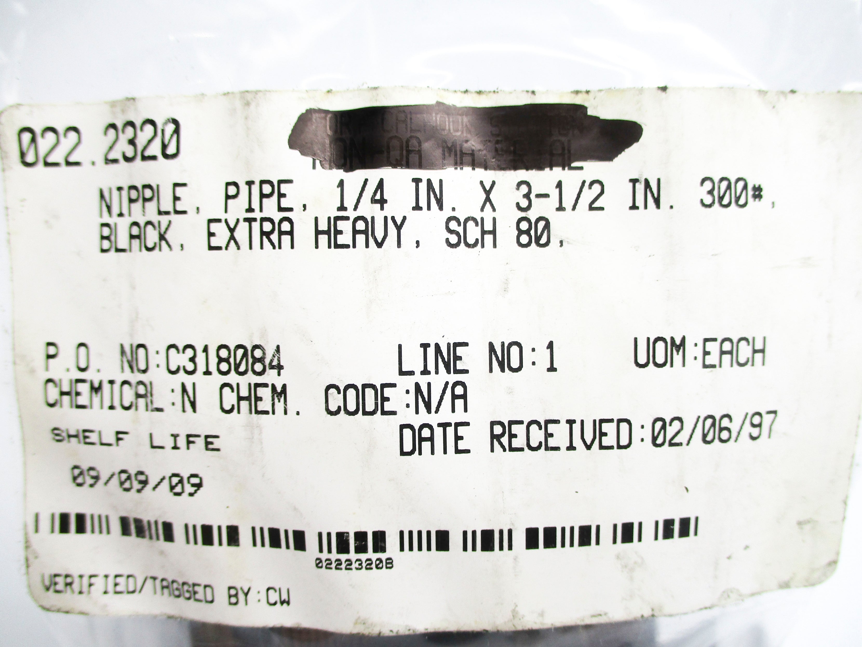SPARE PART 022-2320 1/4" X 3-1/2" NSNP