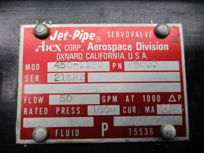 JET PIPE 76033 450-1180 UNMP