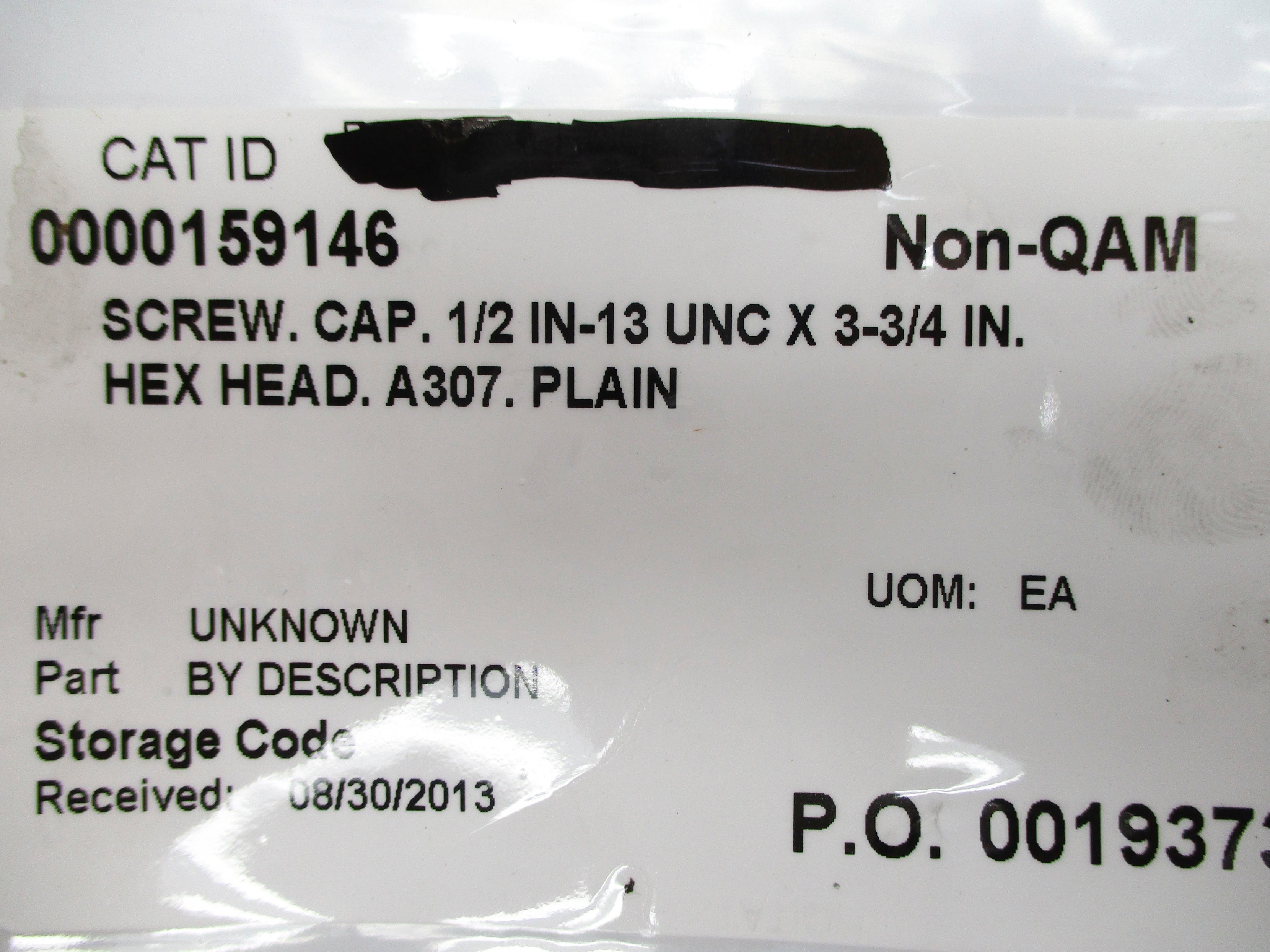 ASTM A-307 1/2-13UNC X 3-3/4" NSNP
