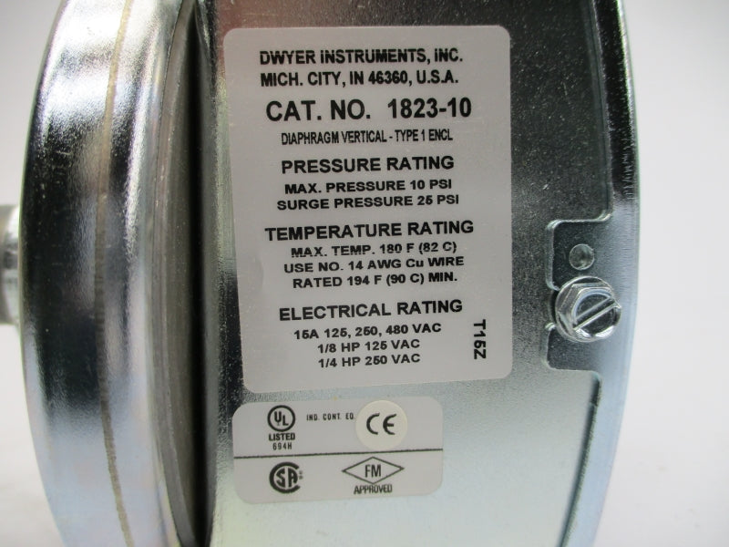 DWYER 1823-10 480VAC 15A 25PSI NSMP