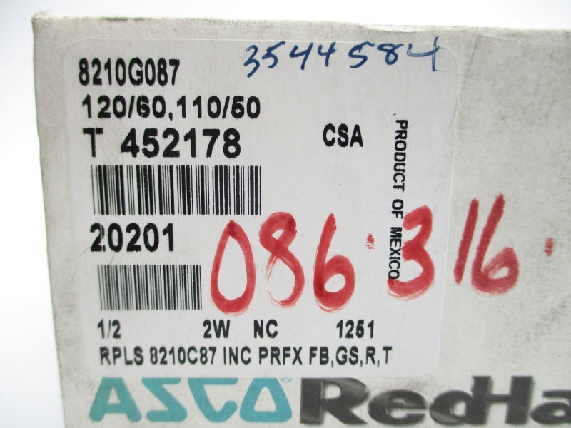 ASCO 8210G087 110/120V 125-150PSI 1/2" NSMP