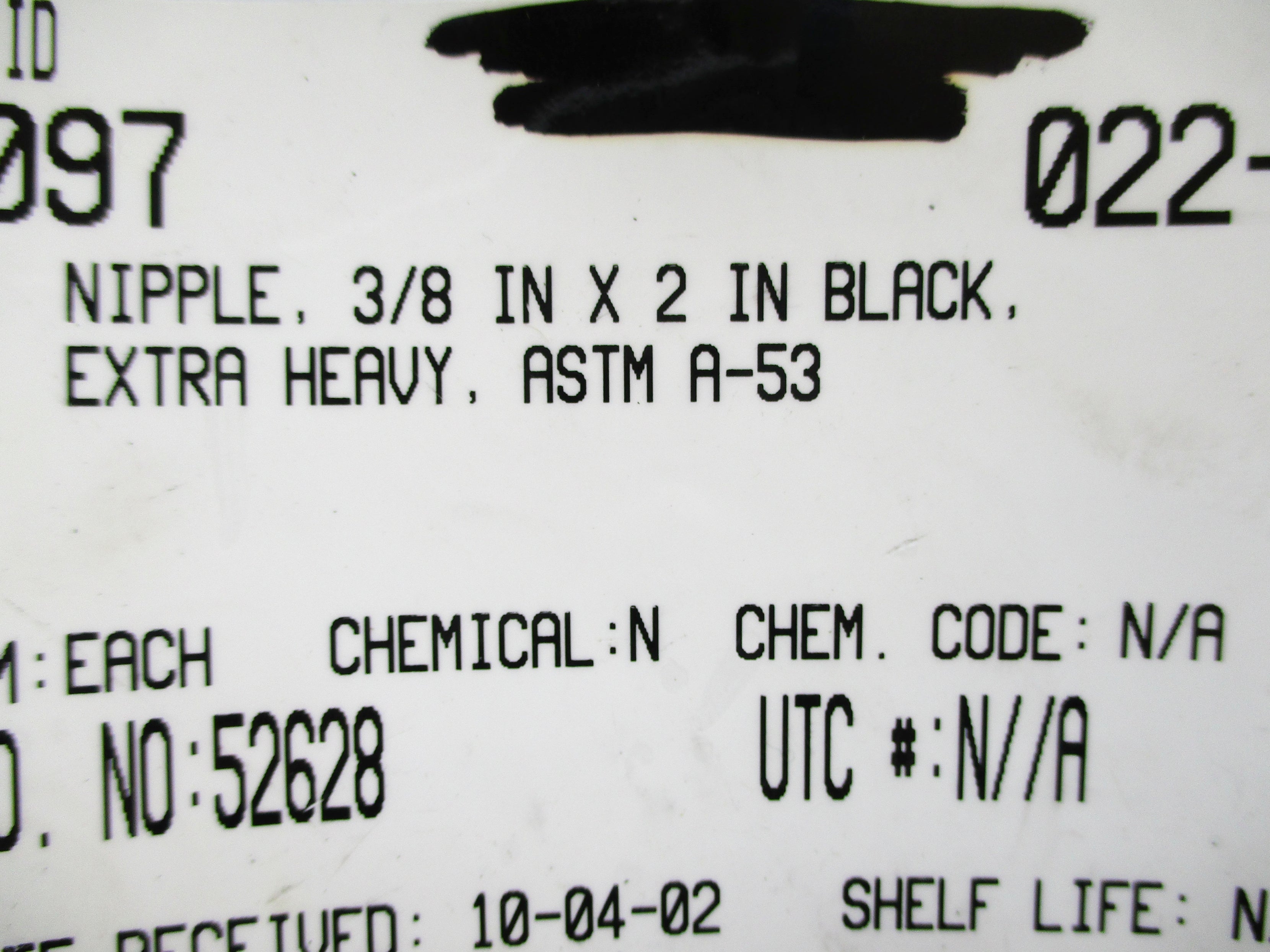 ASTM A-53 3/8" X 2" NSNP