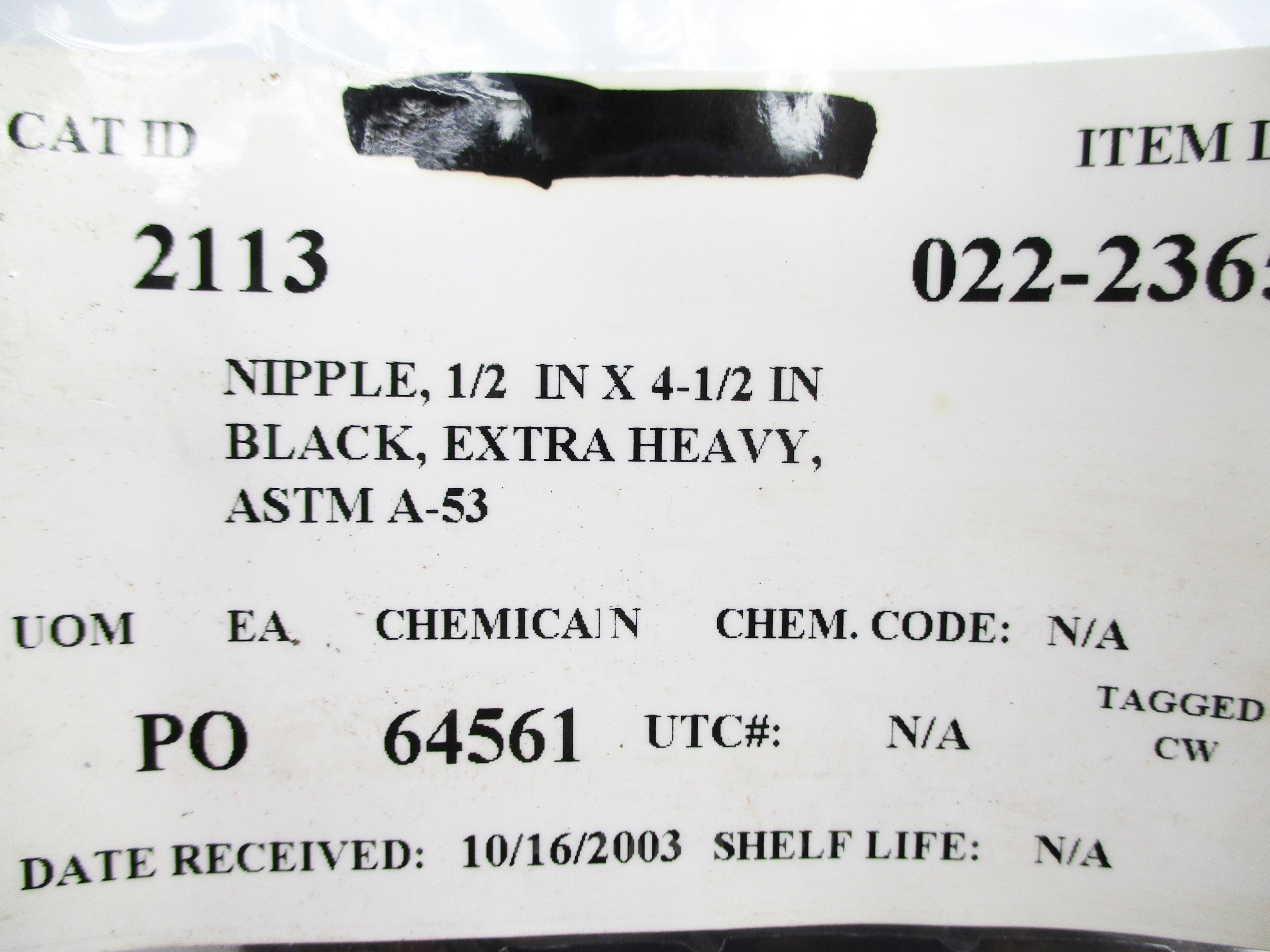 ASTM A-53 1/2" X 4-1/2" NSNP