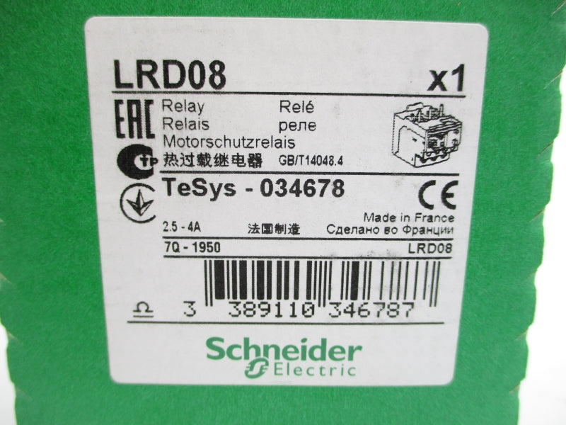 SCHNEIDER ELECTRIC LRD08 2.5-4A NSFS