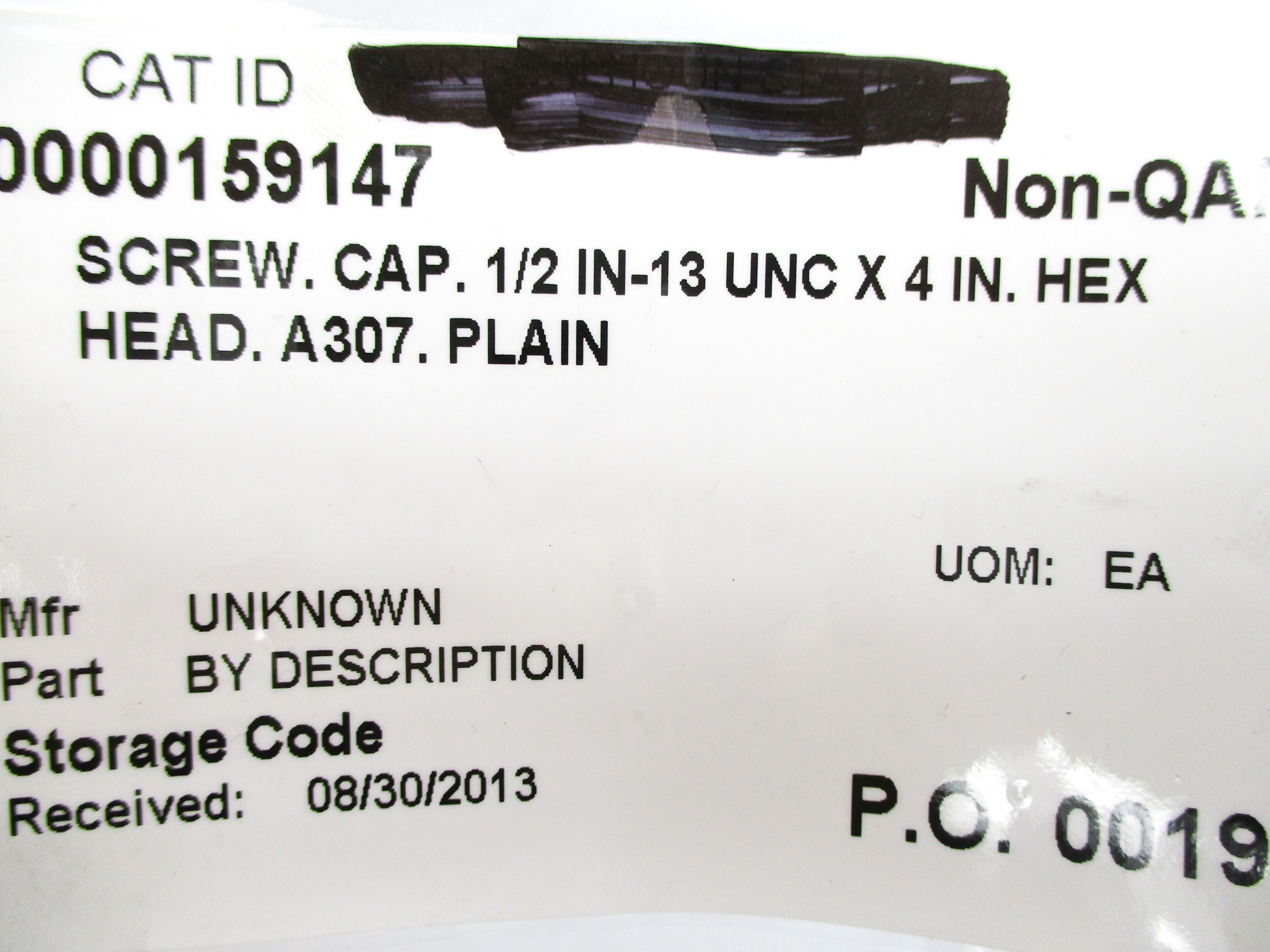 ASTM A-307 1/2-13UNC X 4" NSNP