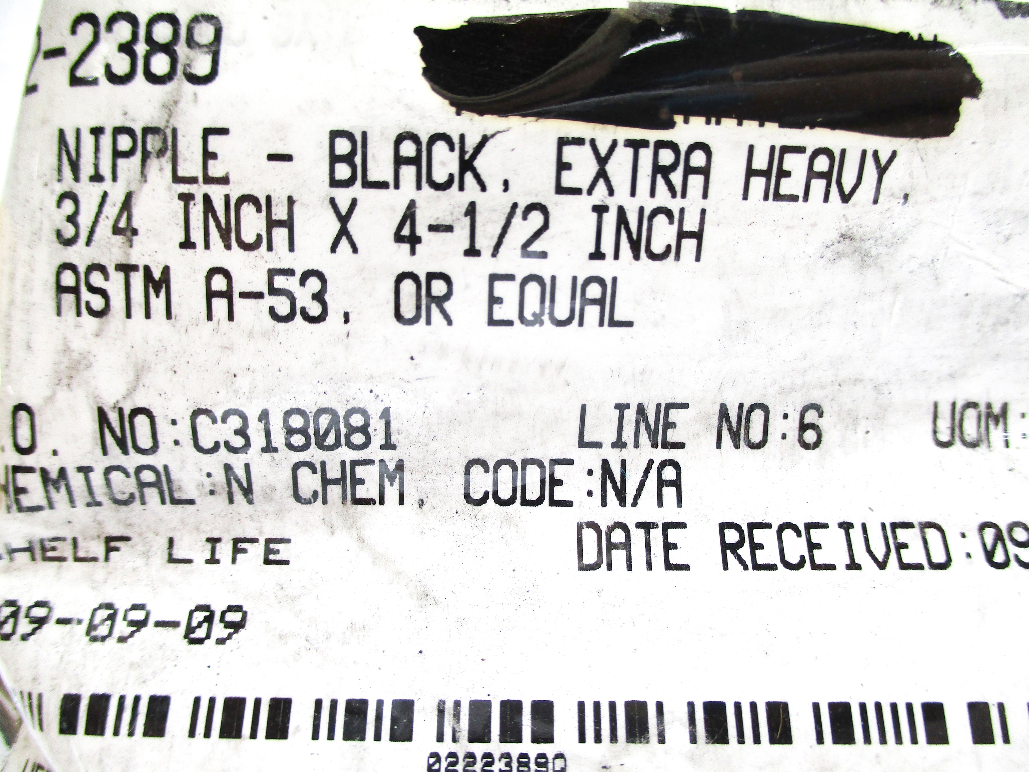 ASTM A-53 3/4" X 4-1/2" NSNP