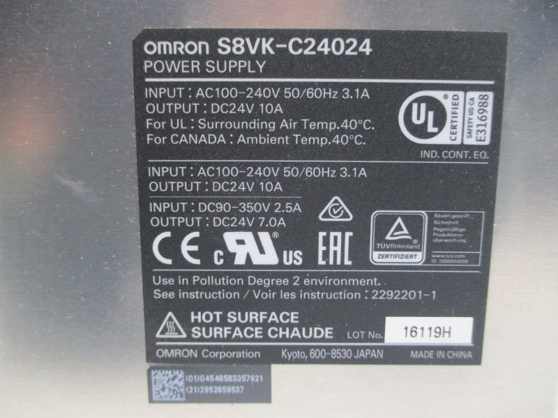 OMRON S8VK-C24024 100-240VAC 10A NSMP