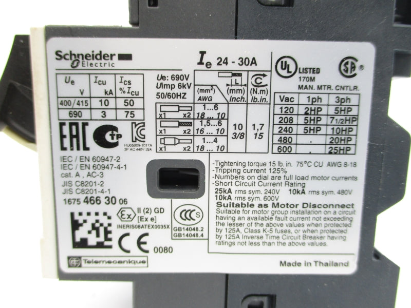 SCHNEIDER ELECTRIC GV2ME32 690V 24-32A NSMP