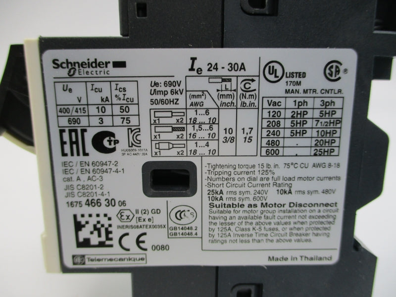 SCHNEIDER ELECTRIC GV2ME32 690V 24-32A NSNP