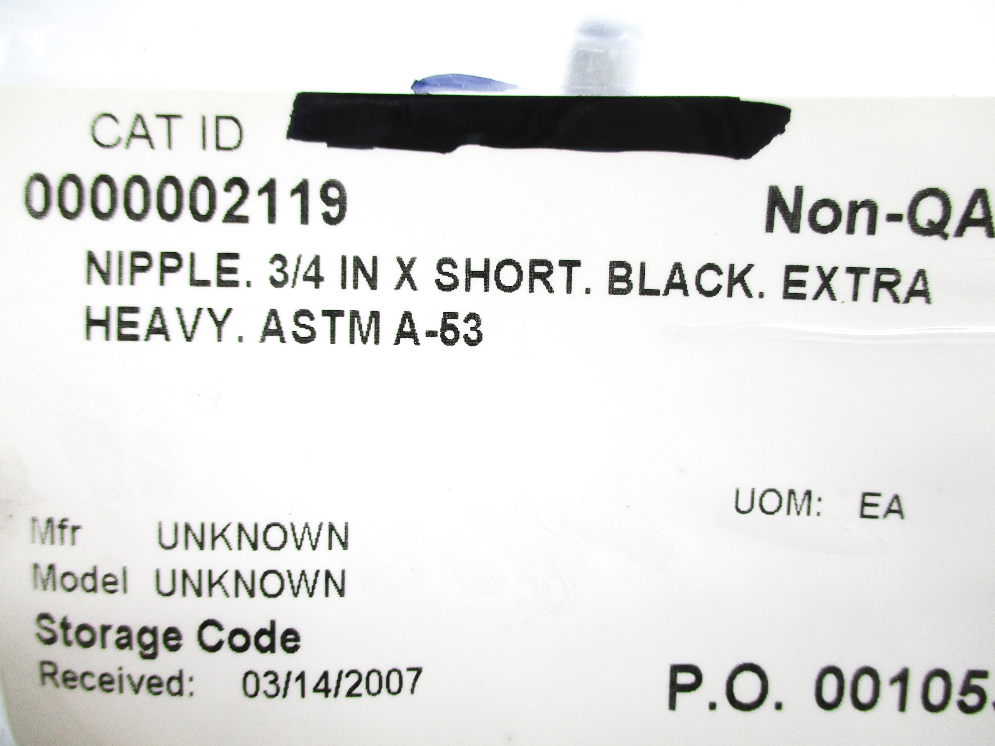 ASTM A-53 3/4" X SHORT NSNP