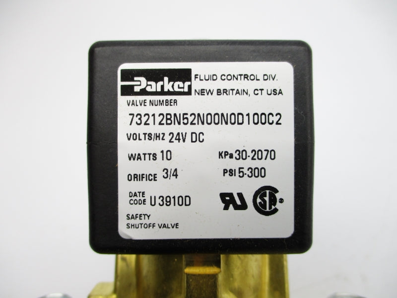 PARKER 73212BN52N00N0D100C2 24VDC 5-300PSI 3/4" NSMP