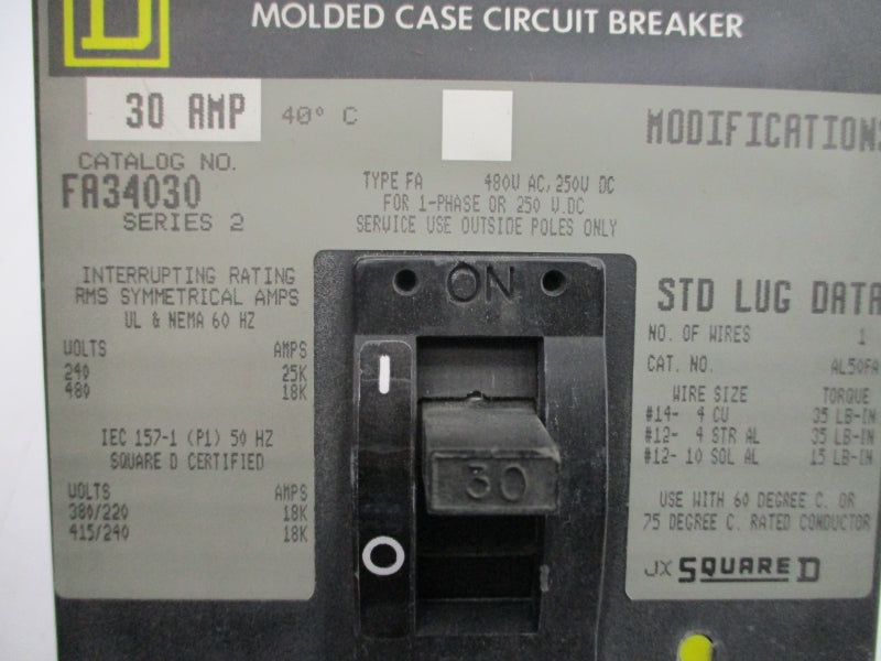SQUARE D FA34030 SER. 2 480V 30A (GREY) NSMP