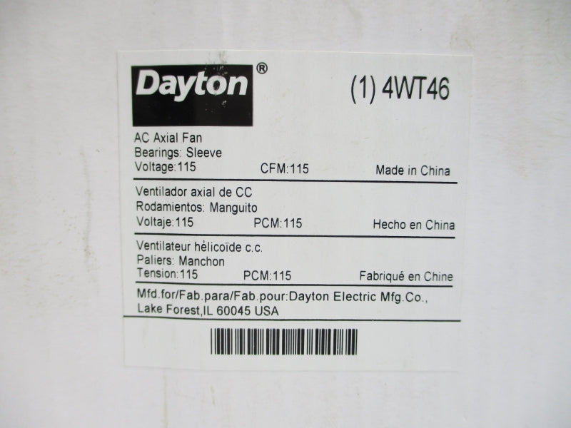 DAYTON 4WT46 115V 0.24/0.26A NSMP