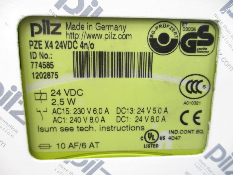 PILZ PZEX424VDC4N/O 774585 24VDC 5.0A NSMP