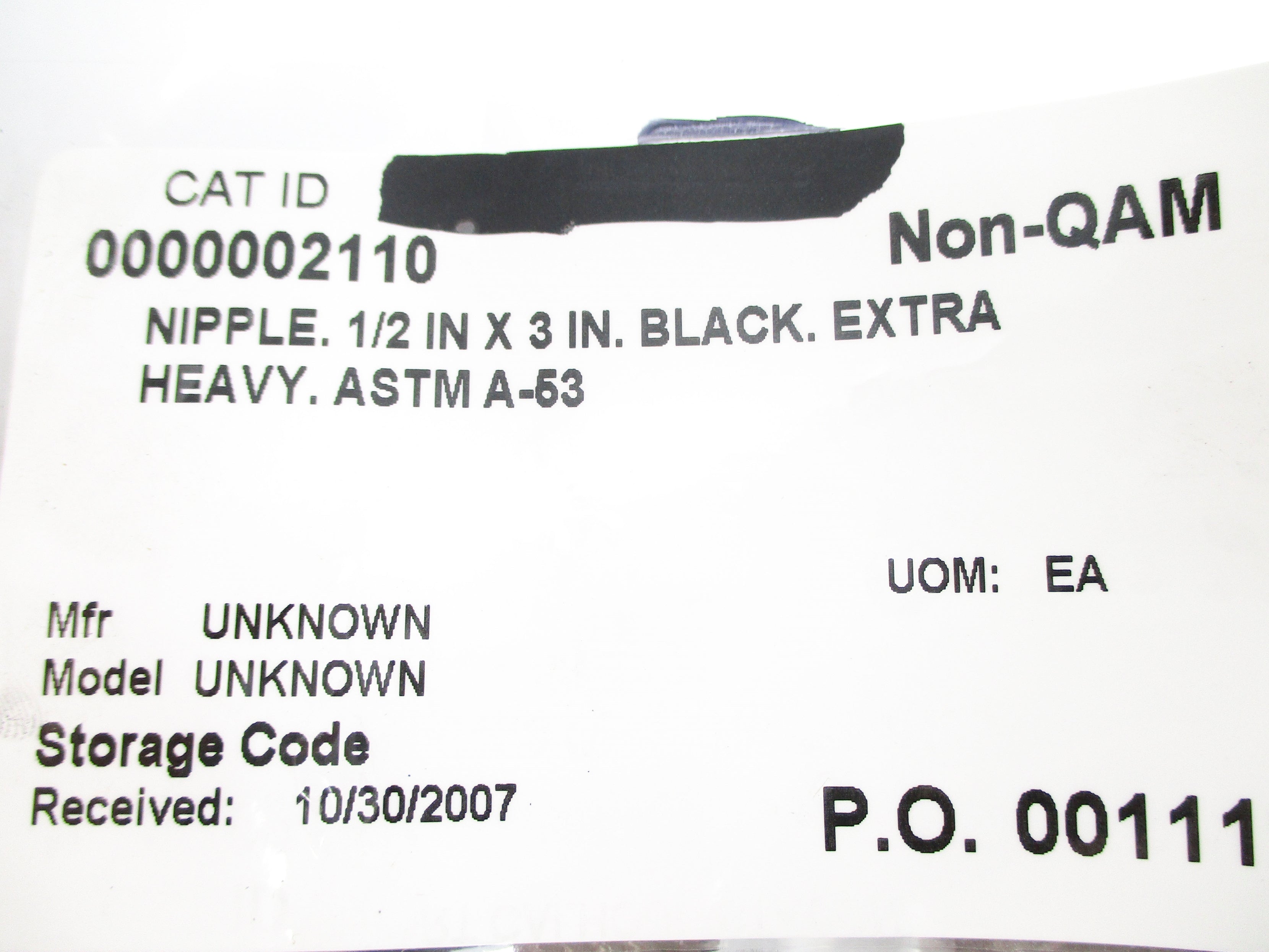 ASTM A-53 1/2" X 3" NSNP
