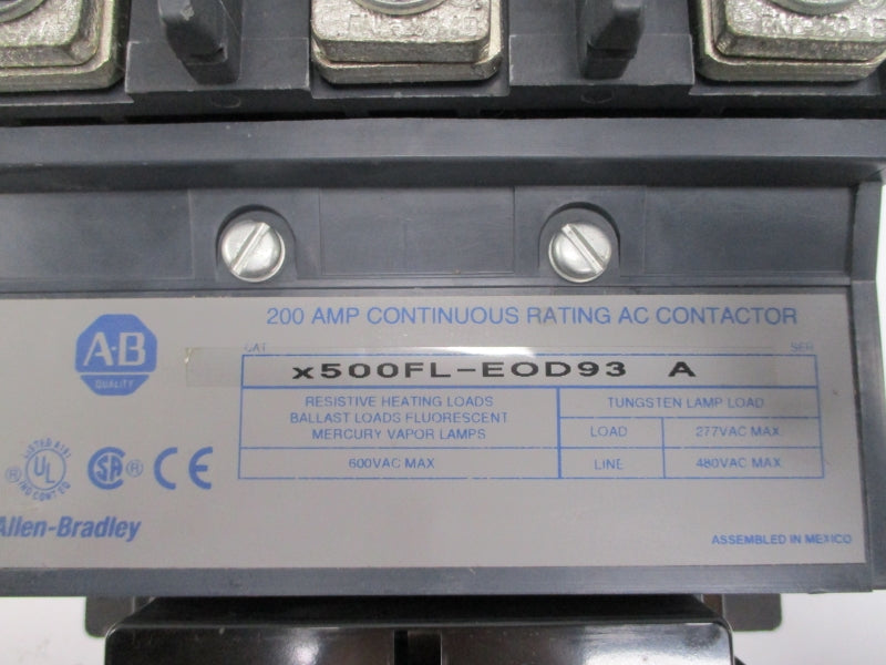 ALLEN BRADLEY X500FL-EOD93 SER. A 110/115-120V 200A NSNP