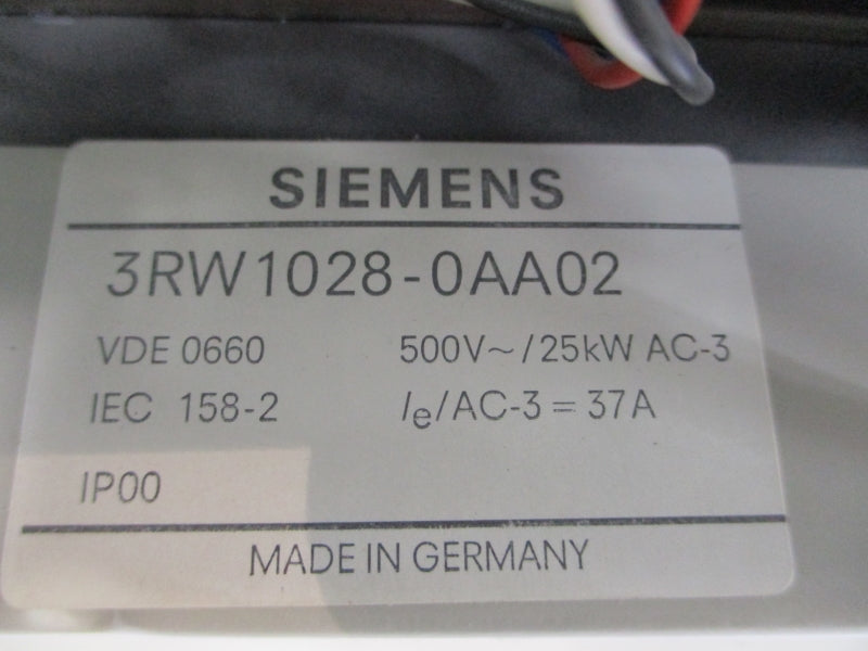 SIEMENS 3RW1028-0AA02 SIKOSTART 500V 37A NSNP