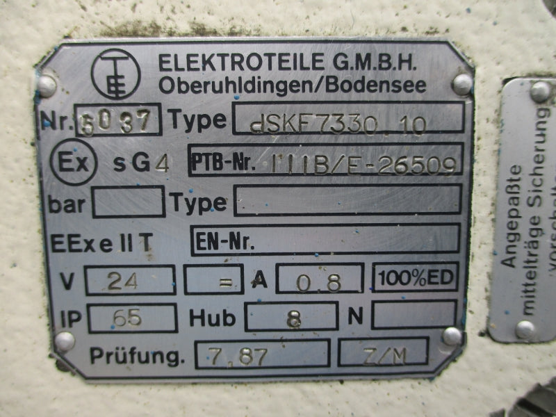 BOSCH 081WV10P1N104WS024/00BO W/ ELEKTROTEILE 5037 DSKF7330.10 24V 0.8A UNMP