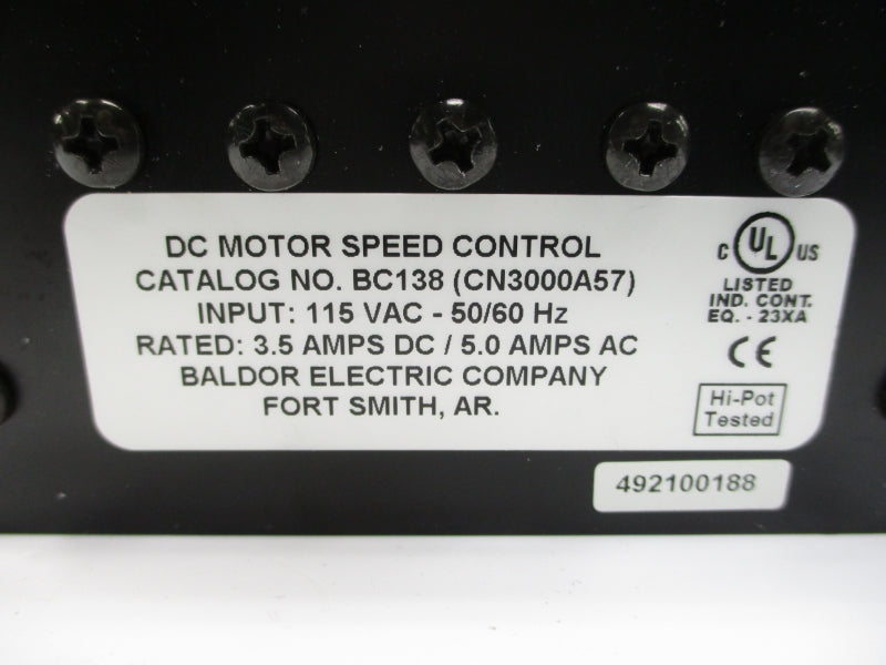 BALDOR BC138 115VAC 5.0A NSNP